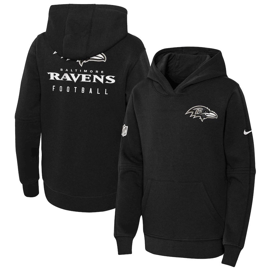 Youth 2023 NFL Baltimore Ravens black Sweatshirt style 1->baltimore ravens->NFL Jersey